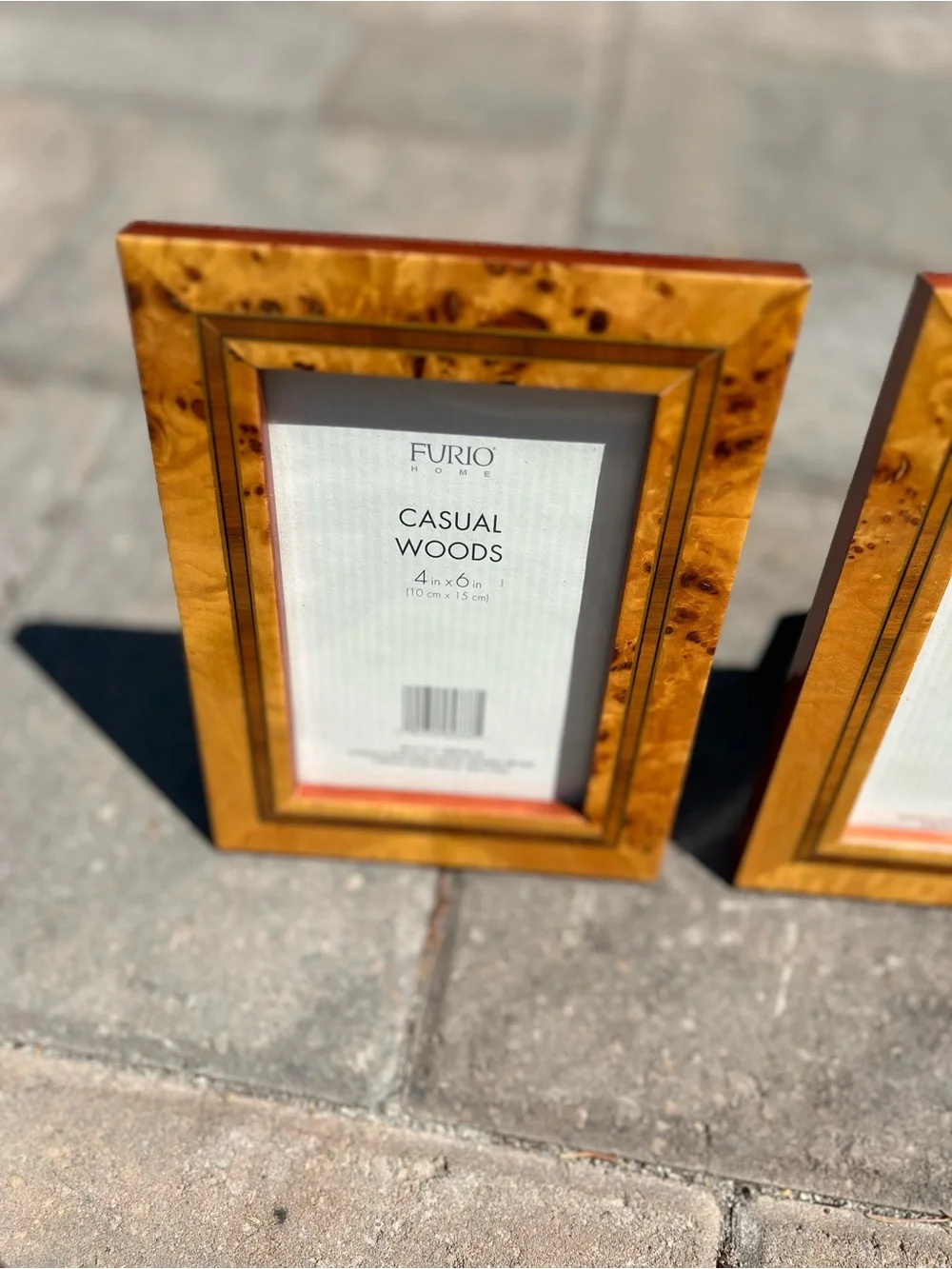 Set of 2 Vintage Burl Wood Picture Frames | Faux Burlwood 4x6 Frames